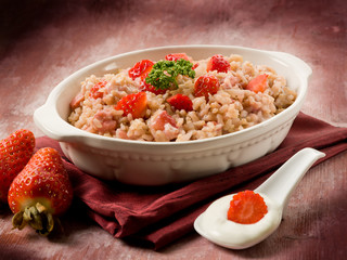 risotto with strawberries and cream sauce