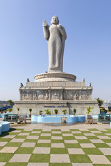 Buddha statue in the Hussain Sagar, Hyderabad