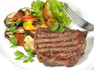 Steak - Gemüse gegrillt