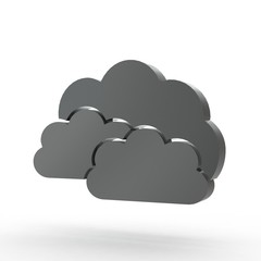 3d Icon Wolken schwarz