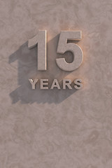 15 years 3d text