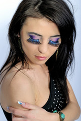 Beautiful stylish girl with additional lash
