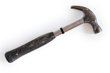 Old hammer isolated with clipping path.