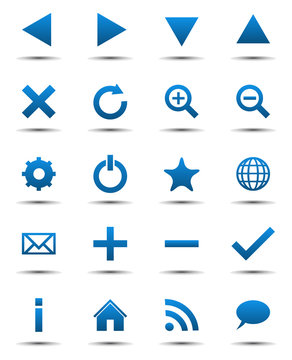 Blue Navigation Web Icons