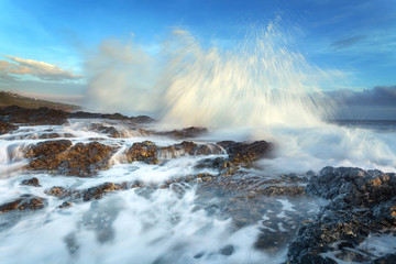 Houle sur littoral réunionnais