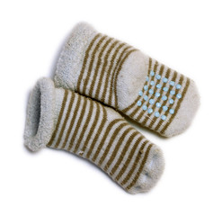 Baby blue socks isolated on white