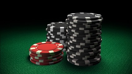 Casino chips red and black