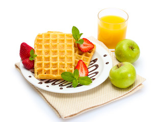 light breakfast isolated on white