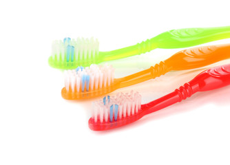 Toothbrushes isolated on white