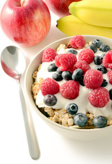 Muesli, yogurt and berries