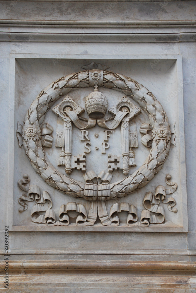 Wall mural Rome, The coat of arms at Vatican City