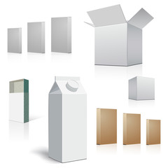 set vector images of packing containers