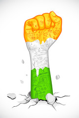 Fist in Indian Tricolor