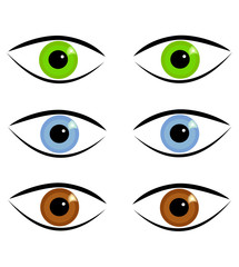 Eyes in various colors