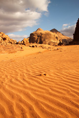 Sand pattern in Wadi Rum desert, Jordan