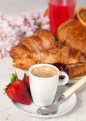 Breakfast with strawberries