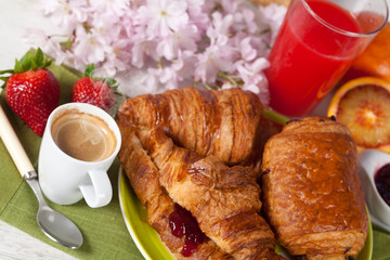 Breakfast with strawberries