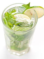 Mojito cocktail on white