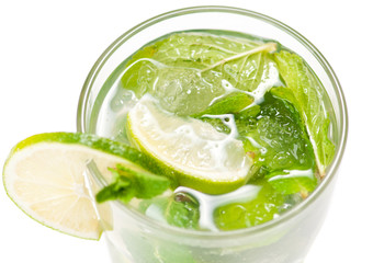 Mojito cocktail on white