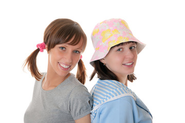 two cheerful girl-friends
