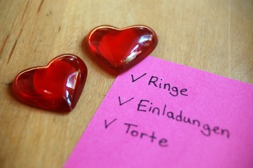 Checkliste Hochzeit