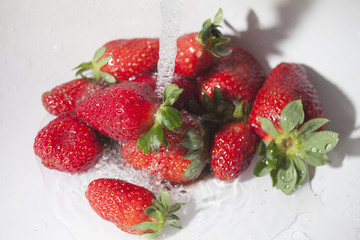 Strawberries and water.