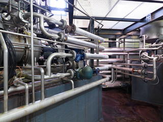 pipe system in a modern factory