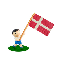 Child Football with the flag of Denmark