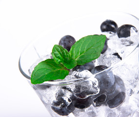 Blueberry cocktail with mint leaves