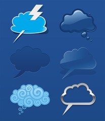 Obraz premium Vector set of different speech cloud