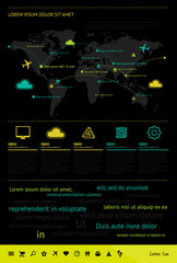 Elements of Infographics with buttons and menus