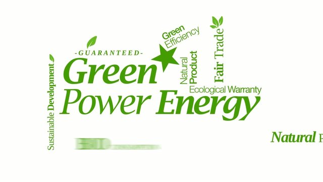Green energy power bio ecology renewable tag cloud video