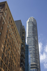 Fototapeta premium Upward view of New York City Skyscrapers
