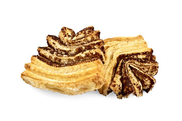 Puff cookies of yellow-brown