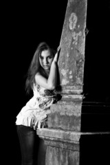 Gothic woman by the grave