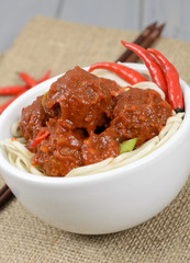 Xiu Mai - Vietnamese / Chinese pork meatballs in tomato sauce
