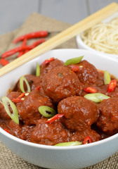 Xiu Mai - Vietnamese / Chinese pork meatballs in tomato sauce