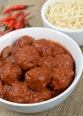 Xiu Mai - Vietnamese / Chinese pork meatballs in tomato sauce