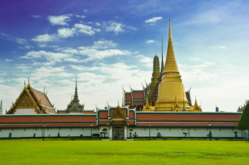 Wat Phra Kaew, Temple of the Emerald Buddha, Bangkok, Thailand.