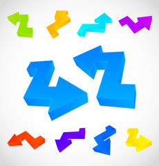 3d arrows vector set