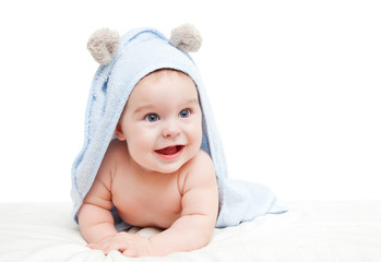 Cute crawling baby