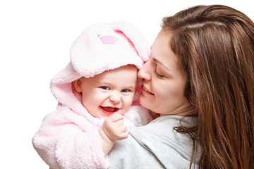 Happy mother with baby