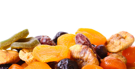 Dried fruits isolated on white