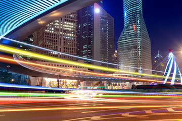 night traffic in shanghai