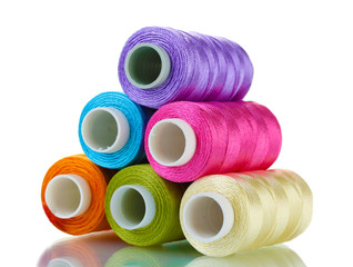 bright bobbin thread isolated on white.