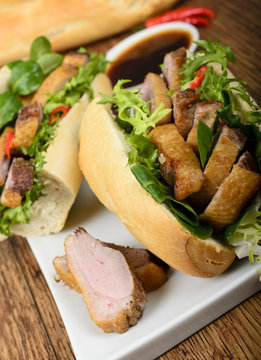 Bánh mi - Vietnamese tea-smoked duck sandwich