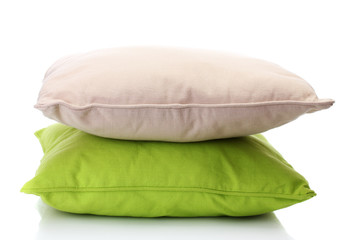 bright pillows isolated on white