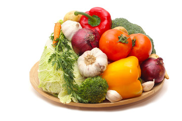 fresh vegetables isolated on white background