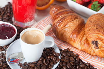 Coffee and croissant