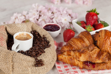 Coffee and croissant
